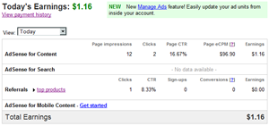 Picture of my first dollar made on adsense